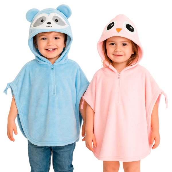 Ruana infantil con gorro